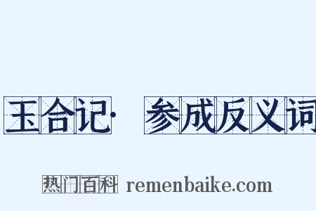 玉合记·参成反义词是什么意思的图片